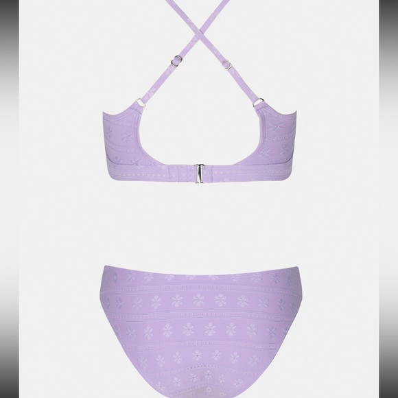 CUPSHE X VANESSA DAISY EYELET LAVENDER TOP & HIPSTER BOTTOM - XL/L - Picture 9 of 9